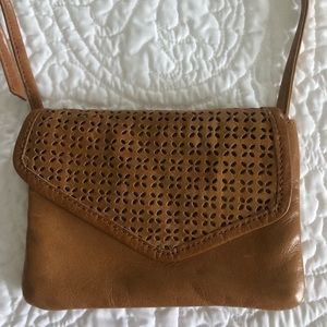 HOBO Crossbody Wallet Size Authentic Brown Leather Purse